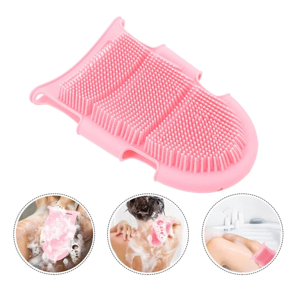 2 Pcs Bath Brush Child Soft Silicone Body Scrubber Portable Loofah