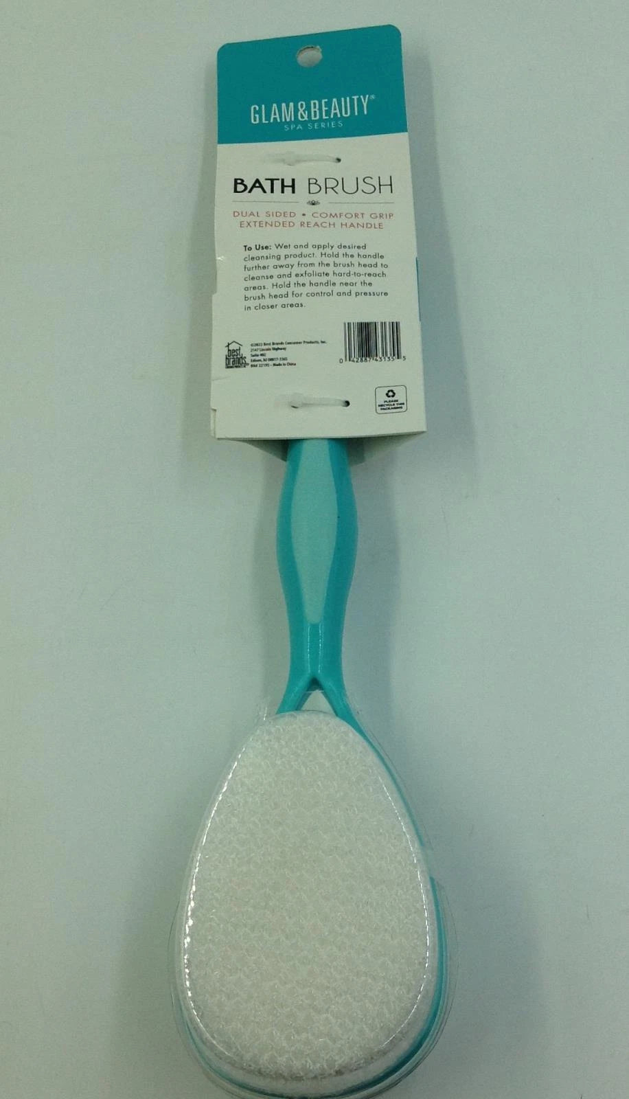 Dry Brush & Blue Dual Sided Bath Shower Brush W/ Extended Reach Handle Lot 2