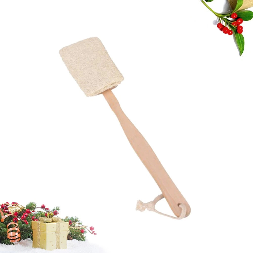 Bath Back Brush for Exfoliating Skin with Natural Loofah Random Color