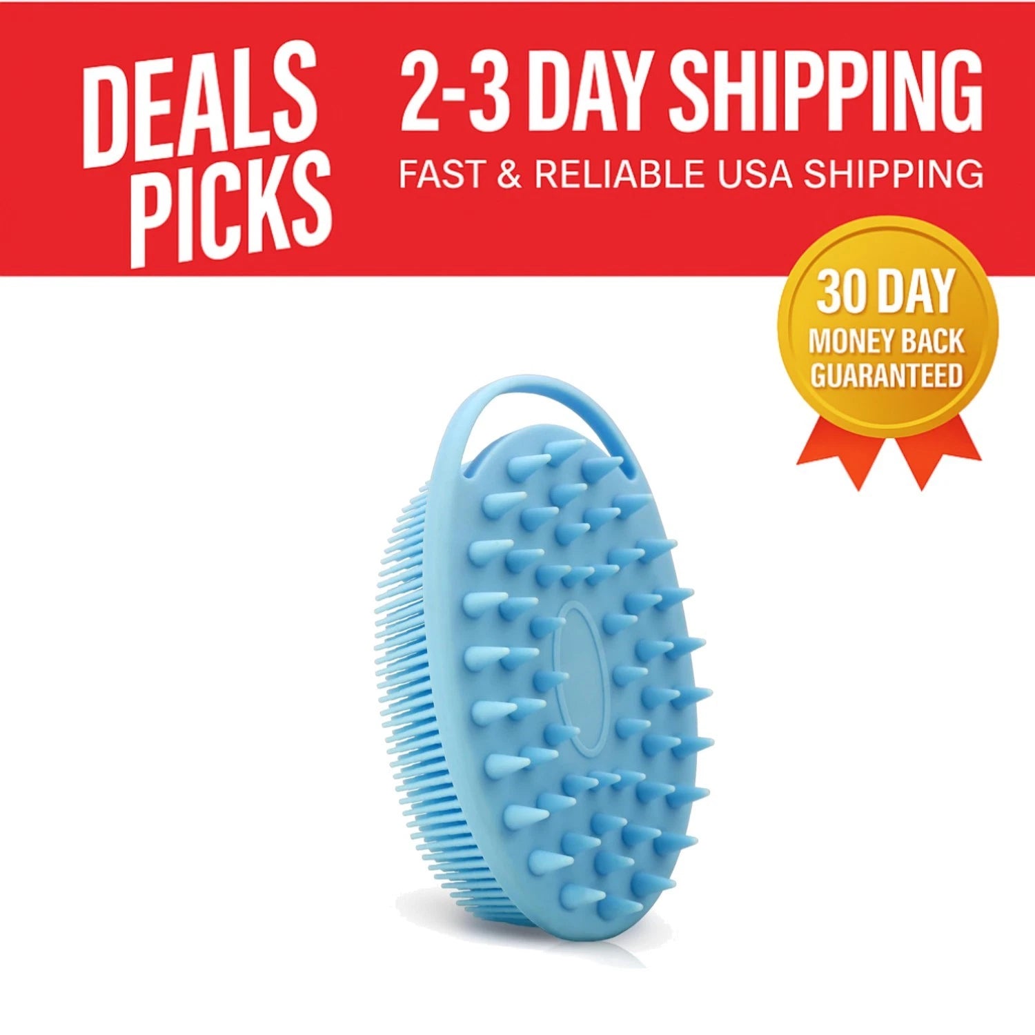 Soft Bristle Blue Bath and Massage Brush for Skin Exfoliation & Relaxation