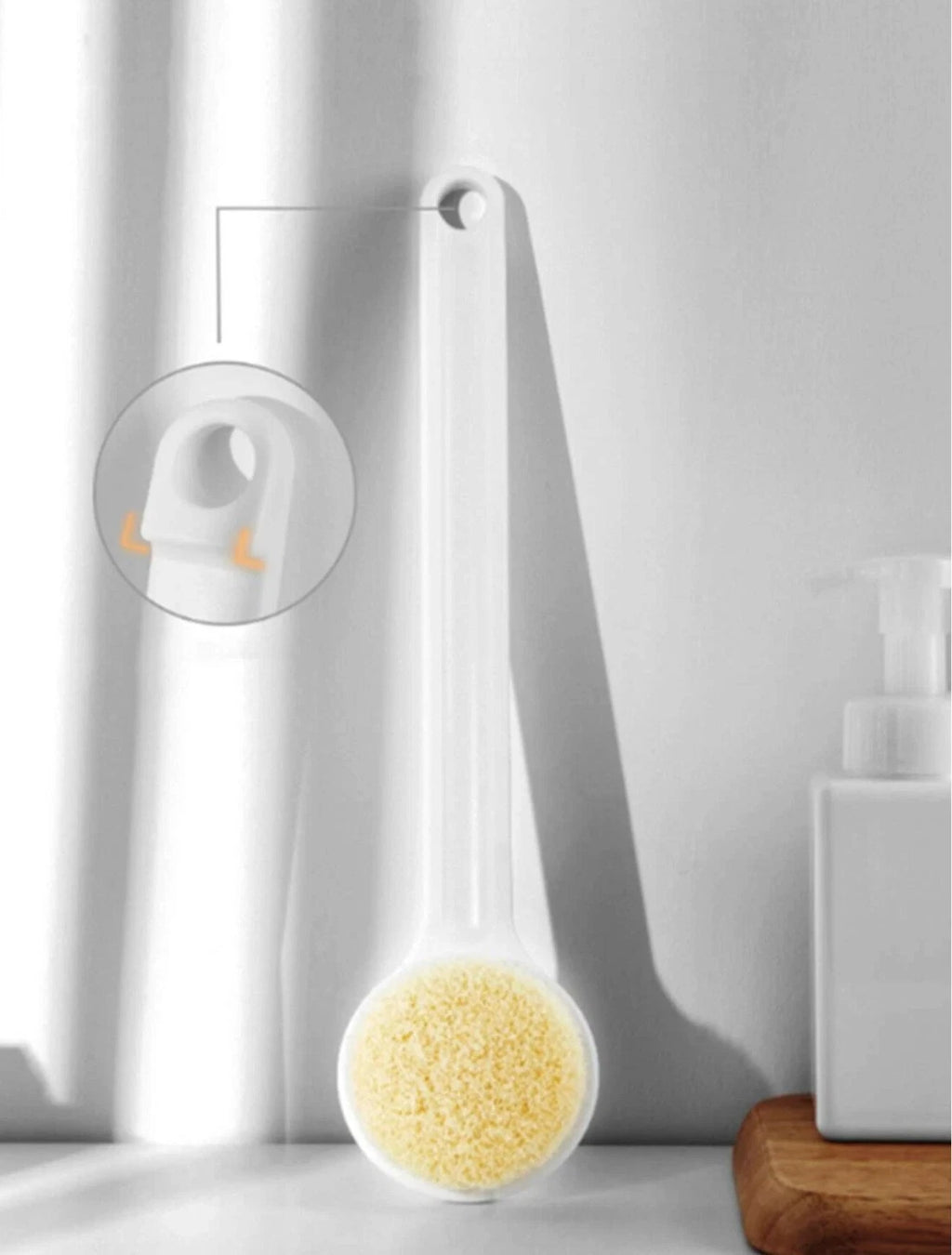 1 piece Silicone Shower Body Scrub Long Handle Massage Bath Brush Back Scrubber