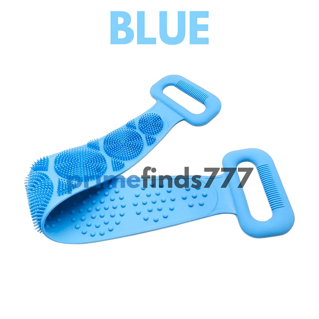 Silicone Bath Body Scrub Brush - Exfoliating Bath Belt, Cleaning Back Towel