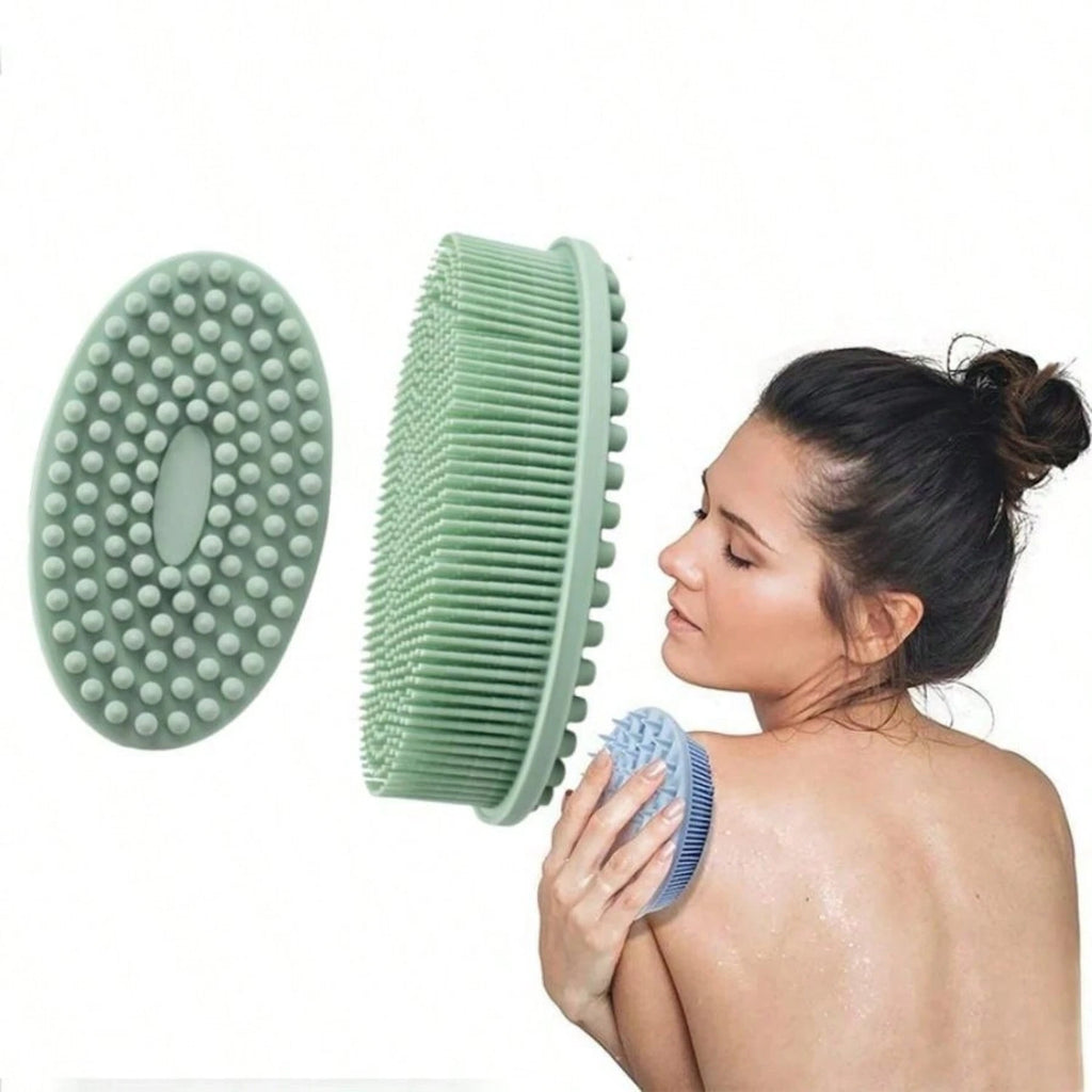 Silicone Body Brush Bath Brush Back Scrubber Easy Handle Bath Shower Brush