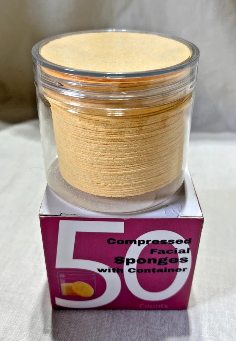 50-Count Compressed, GAINWELL Cellulose, 100% Natural Cosmetic Spa sponges