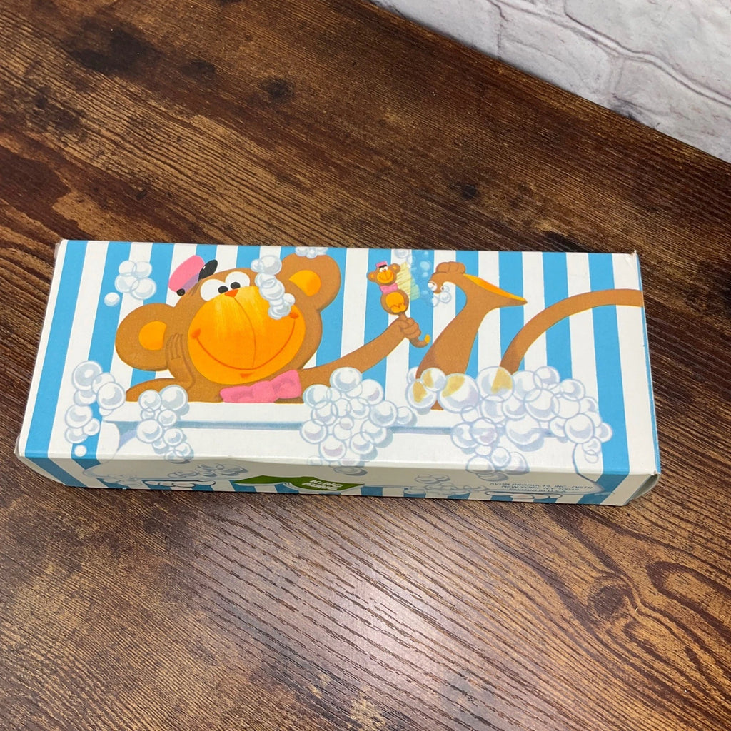 Vintage 1970 The Chimp Bath Brush Set New in Box