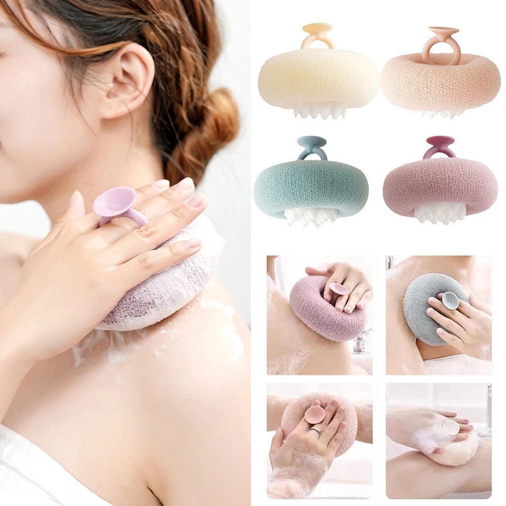 Sunflower Bath Puff Ball Super Soft Shower Exfoliating Towel with Suction Cup