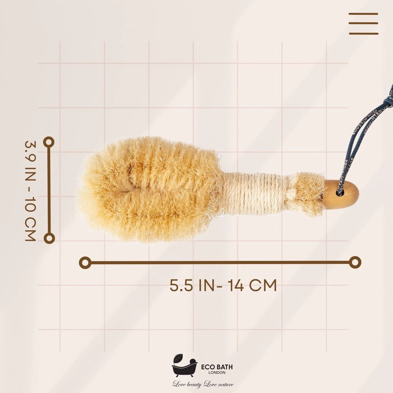 Eco Bath Natural Sisal Round Brush Japanese Style