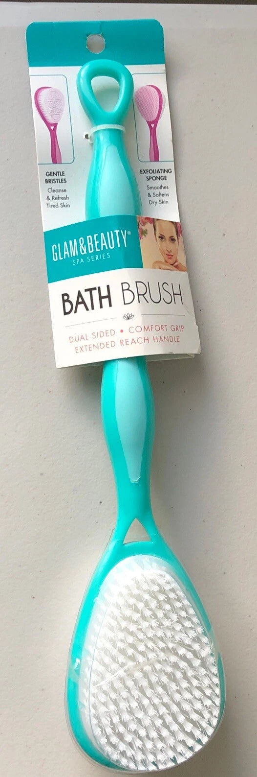 Glam & Beauty Spa Dual Sided Bath Shower Brush With Extended Reach Handle