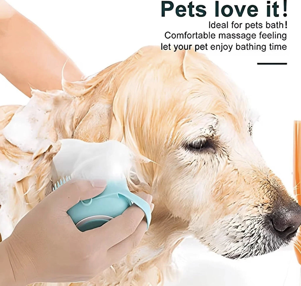 Soft Dog Bath Brush Pet Shampoo Massage Dispenser Grooming Shower Silicone