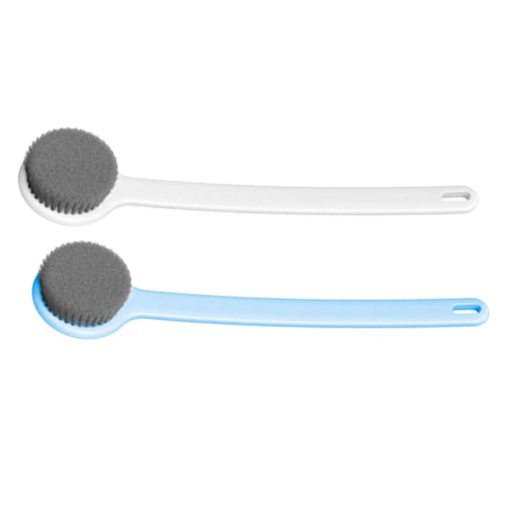 2 Pcs Bath Brush Shower Scrubber for Body Long-handled Back Cleaning Scrubbers