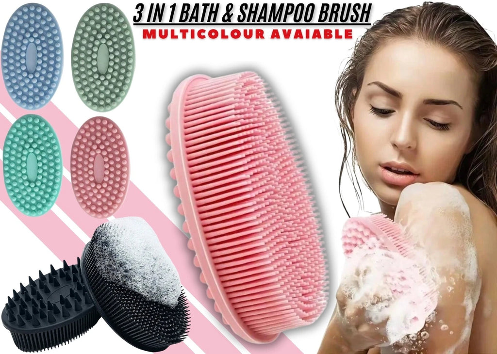 Silicone Body Brush Bath Brush Back Scrubber Easy Handle Bath Shower Brush