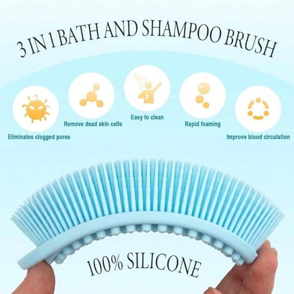 Silicone Body Brush Bath Brush Back Scrubber Easy Handle Bath Shower Brush