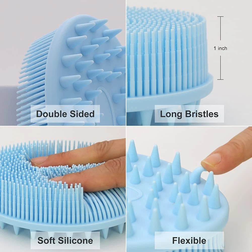 Soft Bristle Blue Bath and Massage Brush for Skin Exfoliation & Relaxation
