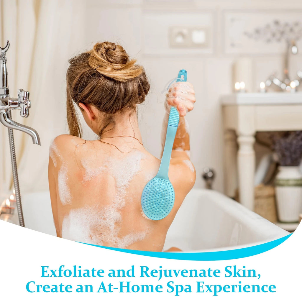 Bath Brush with Bristles Long Handle for Exfoliating Back Body and Feet Bath ...