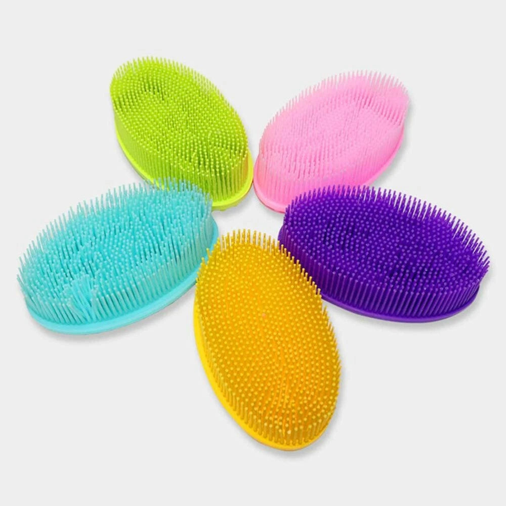 1PC Silicone Body Hair Shampoo Brush Scalp Shower Brush PVC Bathing Brush New
