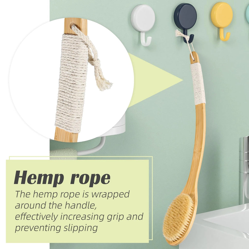 Bath Body Brush Shower 22" Super Long Handle Back Body Scrubber Wet/Dry B...