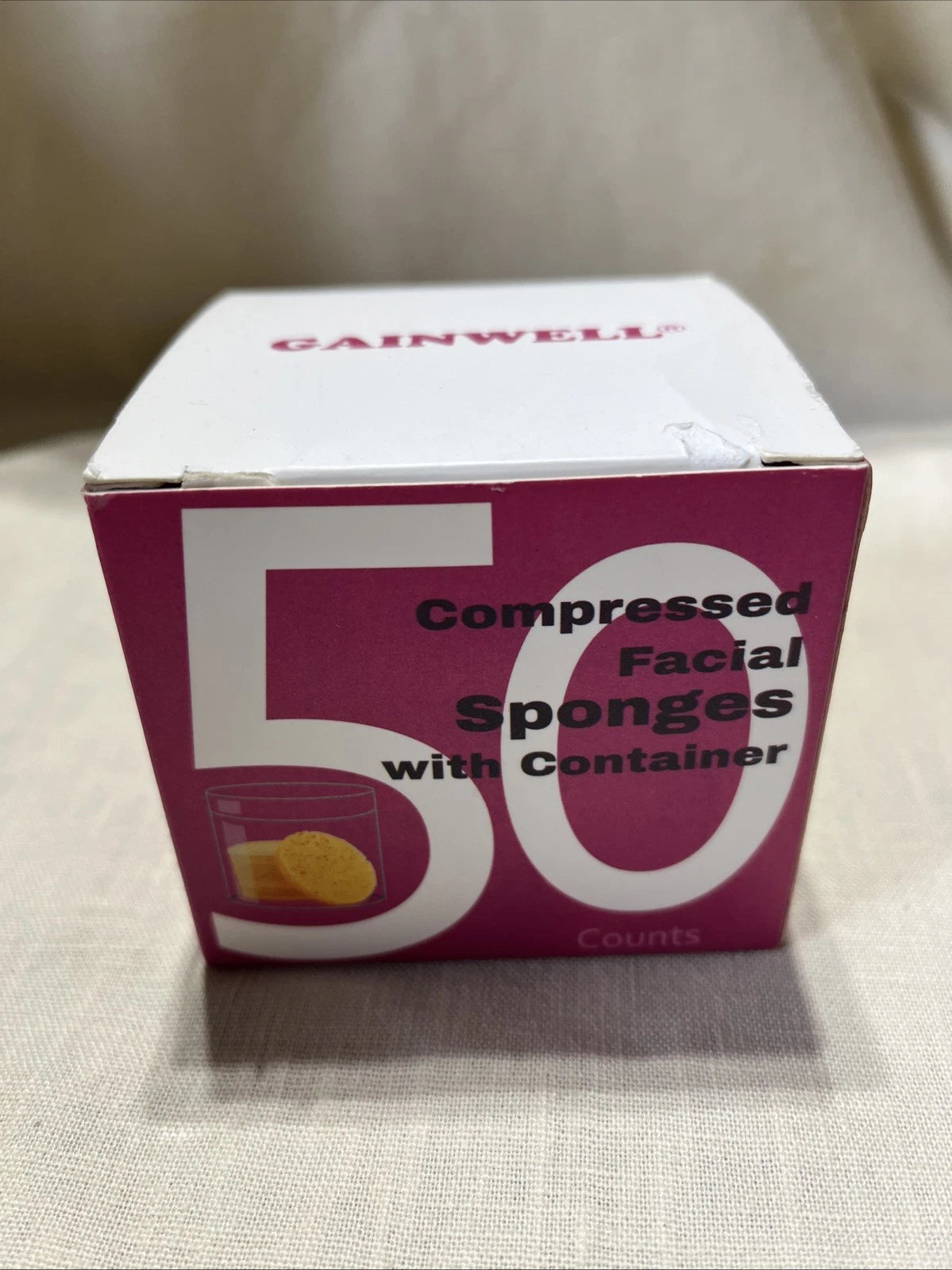 50-Count Compressed, GAINWELL Cellulose, 100% Natural Cosmetic Spa sponges