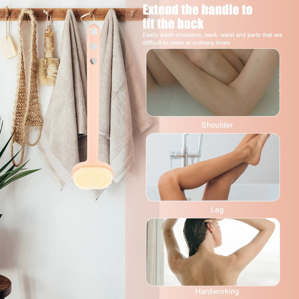 Shower Body Brush Long Handle Back Scrubber Household Bath Brush Portable Back