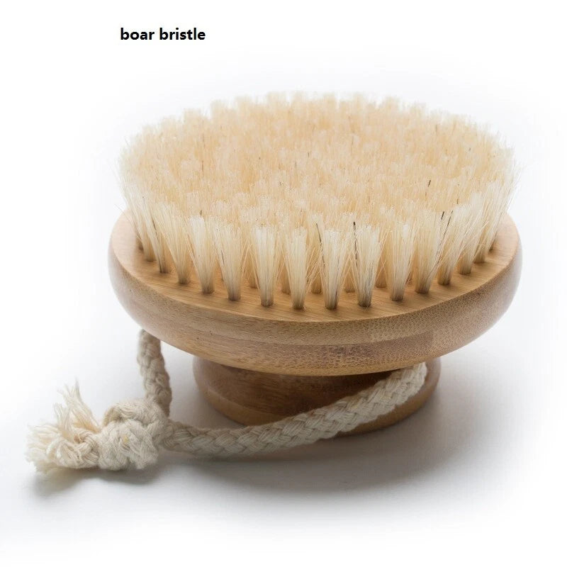 Engrave Logo-Bamboo handle bath brush body brush dry brush clean brush sisal