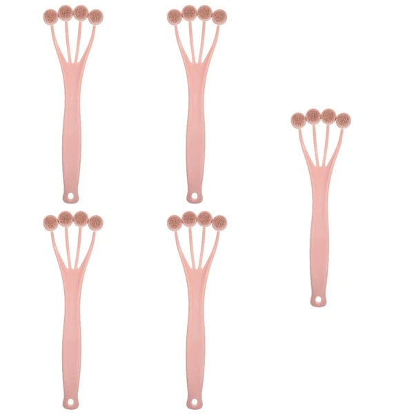 5 Pieces Exfoliating Bath Brush Shower Back Scrubber Long Handle for Body