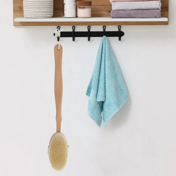 Dry Brushing Body Brush Wooden Long Handle Back Scrubber for Shower Bath