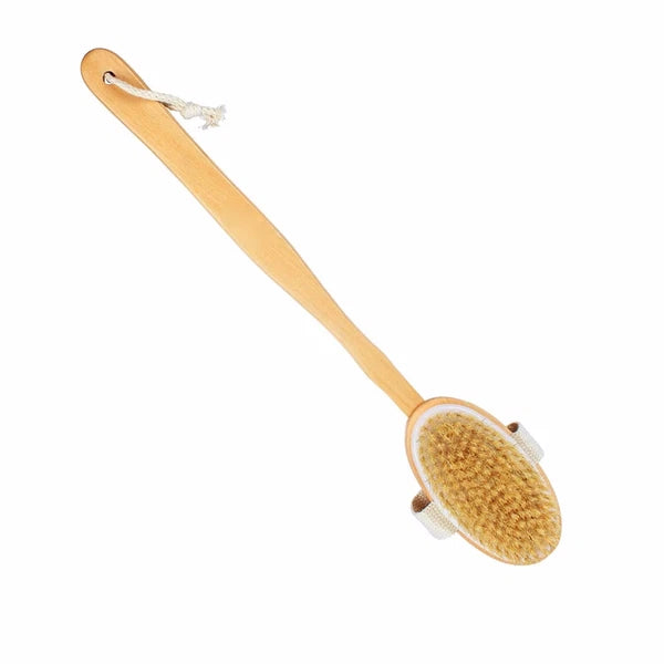 Detachable Wooden Handle Bristle Bath Brush, Body Scrub Brush, Wooden Bath Brush