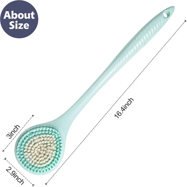 Back Scrubber for Shower - Long Handle Bath Brush 16.4 inches with Soft Brist...