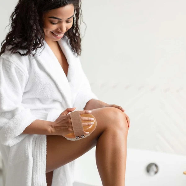 Dry Brushing Body Brush with Soft Vegan Bristles Antiskid Wooden Exfoliator Bath