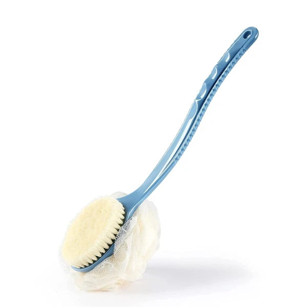 Blue Shower Body Brush for Wet or Dry Use - Exfoliate & Stimulate Circulation