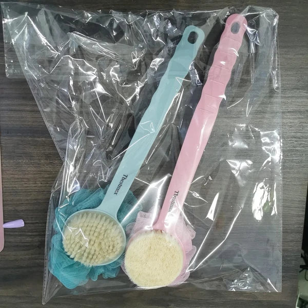 Loofah Back Scrubber Long Handle Shower Body Brush with Soft Mesh Sponge for ...