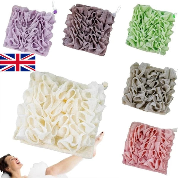 Exfoliating Large Body Scrubber Sponge Brush Puff Bath Loofah Mesh Shower-Flower