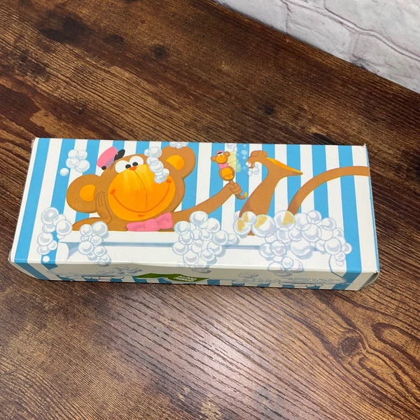 Vintage 1970 The Chimp Bath Brush Set New in Box