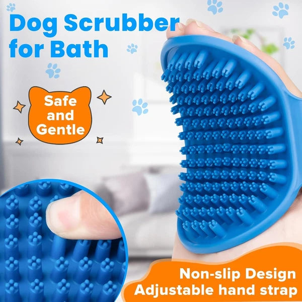 Comotech 3PCS Dog Bath Brush | Shower/Washing with Blue Green