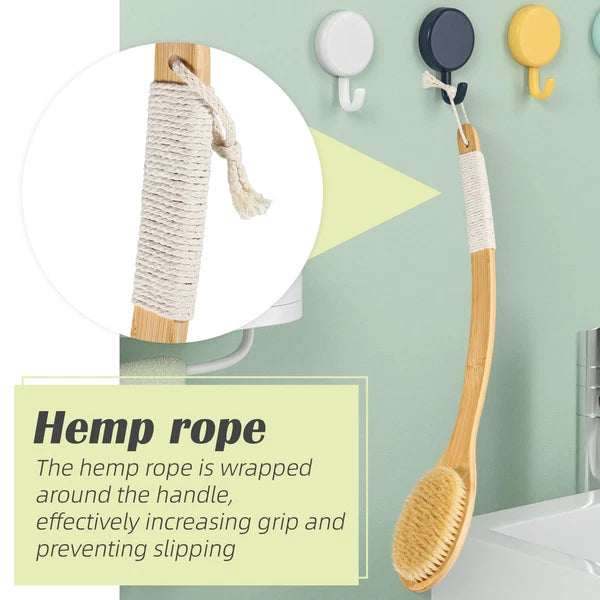 Bath Body Brush Shower 22" Super Long Handle Back Body Scrubber Wet/Dry B...