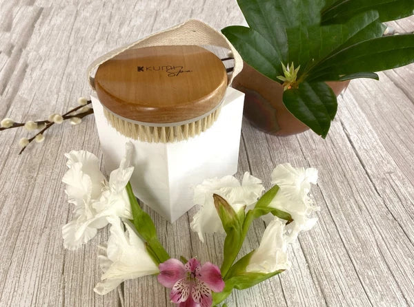 Body Brush Skin Exfoliating Massager Bath Shower Scrubber Natural Boar Bristles