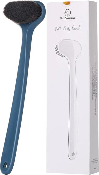 Slick-Back Long-Handle Shower Scrubber, 14.3" - Back Brush for Showering