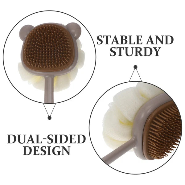 Sided Long Handle Bath Brush Body Scrubber for Shower and Bath