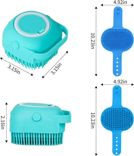 6PCS Dog Bath Brush & Dog Toothbrush | Adjustable Handle Shampoo Brush & Scrubbe