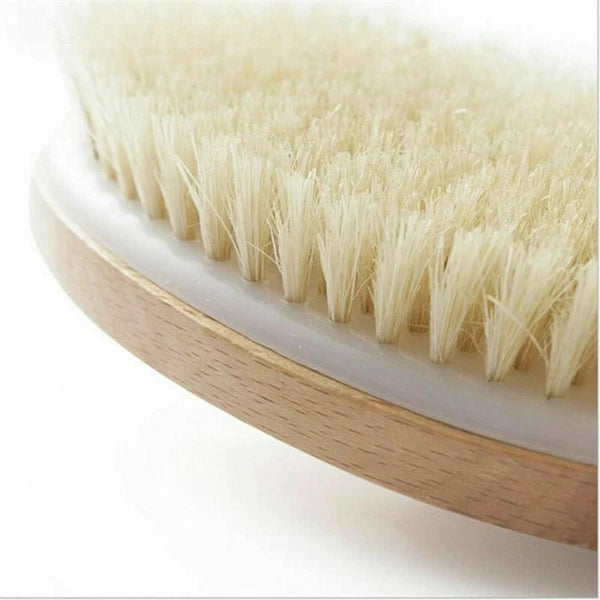 Durable Natural Long-Handled Bath Shower Body Back Dry Skin Spa Scrubber Brush D