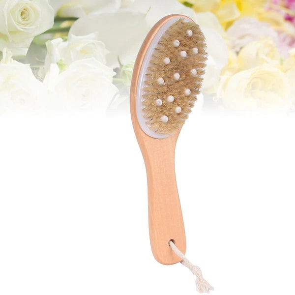 Body Brush Scrub Wood Back Shower Exfoliator Scrubber Dry Skin for
