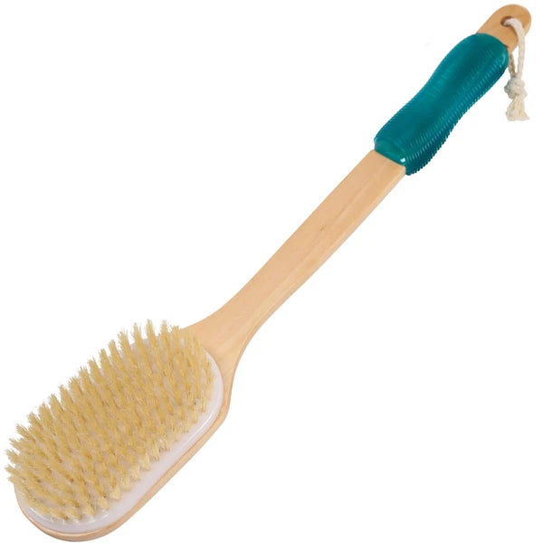 Back Scrubber with Wooden Handle Stiff Boar Bristles Bath Brush for Shower