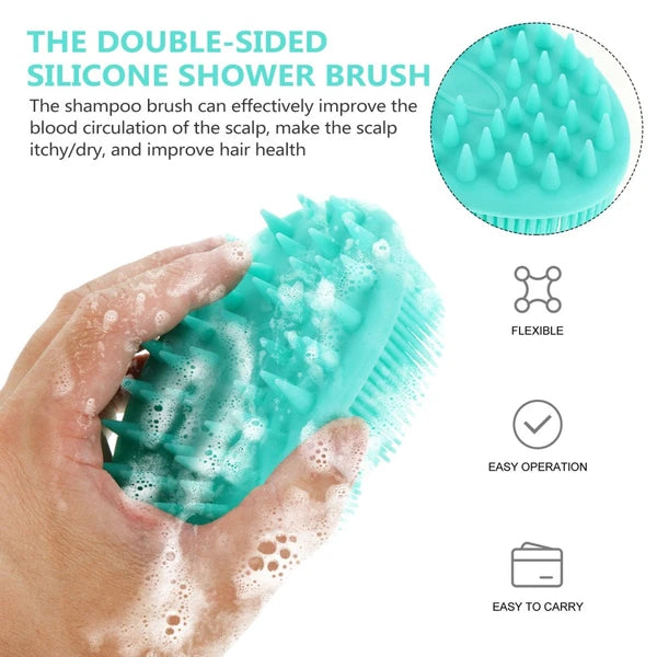Slicone Back Scrubber Bath Body Brush Shower Brush Scalp Scrubber