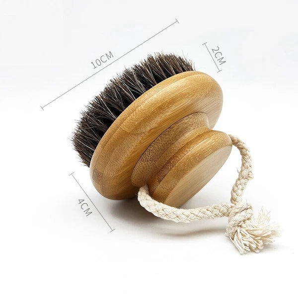 Engrave Logo-Bamboo handle bath brush body brush dry brush clean brush sisal