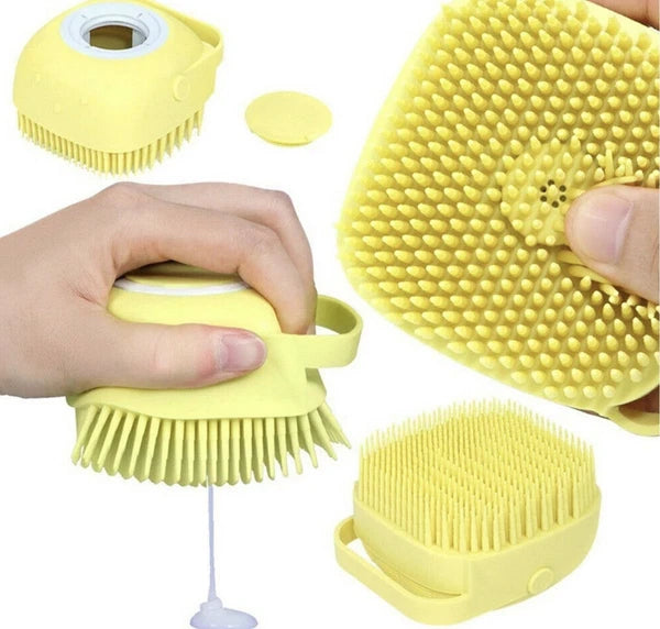 Soft Dog Bath Brush Pet Shampoo Massage Dispenser Grooming Shower Silicone