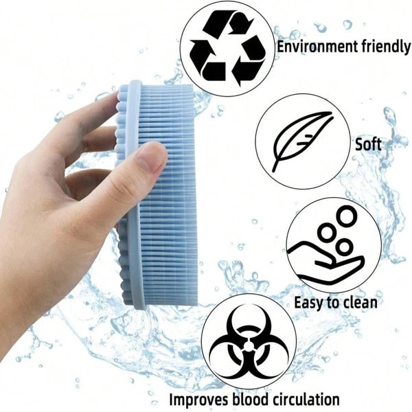 Silicone Body Brush Bath Brush Back Scrubber Easy Handle Bath Shower Brush