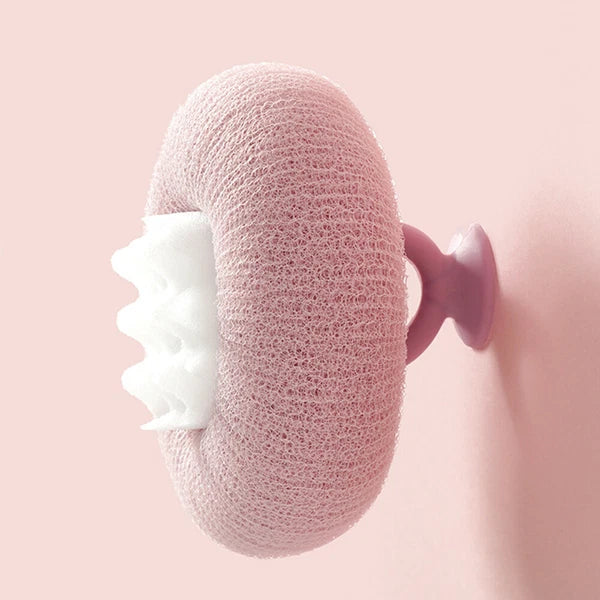 Sunflower Bath Puff Ball Super Soft Shower Exfoliating Towel with Suction Cup