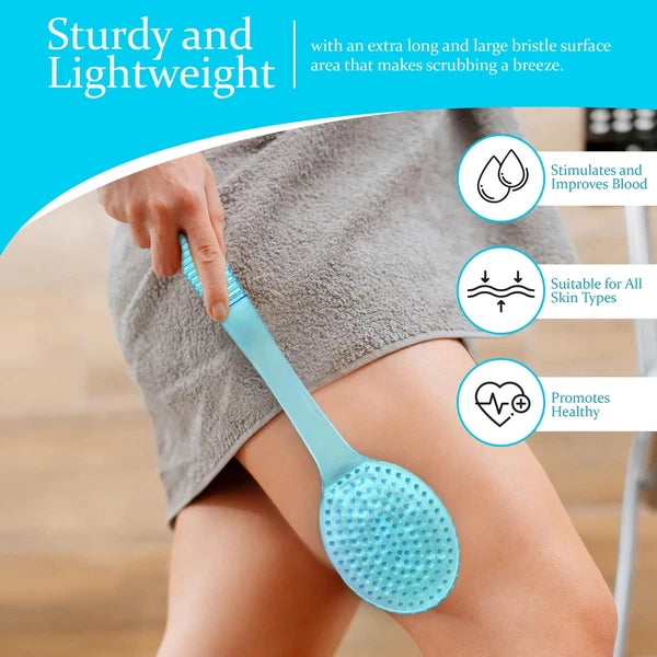 Bath Brush with Bristles Long Handle for Exfoliating Back Body and Feet Bath ...