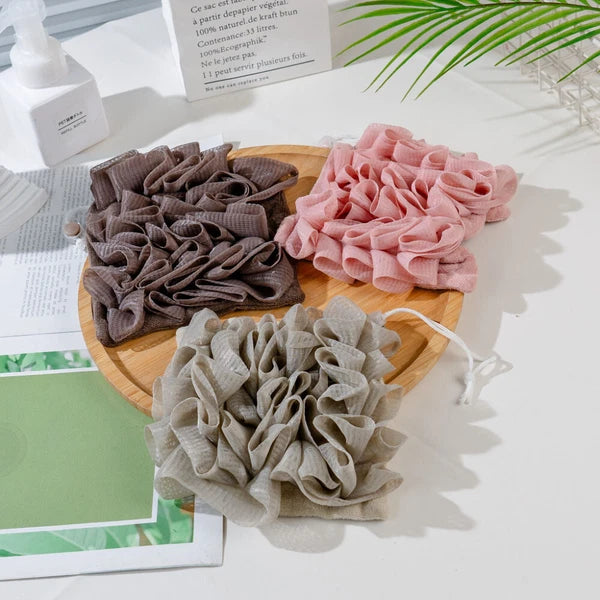 Exfoliating Large Body Scrubber Sponge Brush Puff Bath Loofah Mesh Shower-Flower