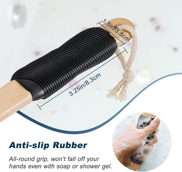 Ergonomically Back Scrubber for Shower,Double-Sided Back Long Handle Wet & Dry B