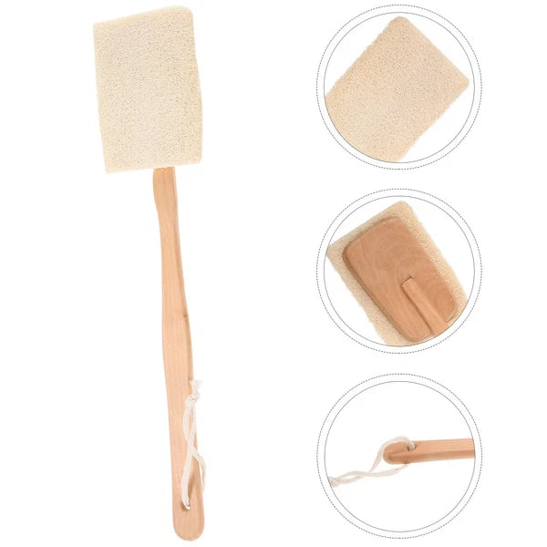 Back Massage Brush Scrubber Wood Handle Shower for Men Long Bath Exfoliating